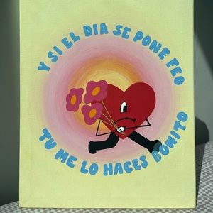 Hand painted BAD BUNNY canvas